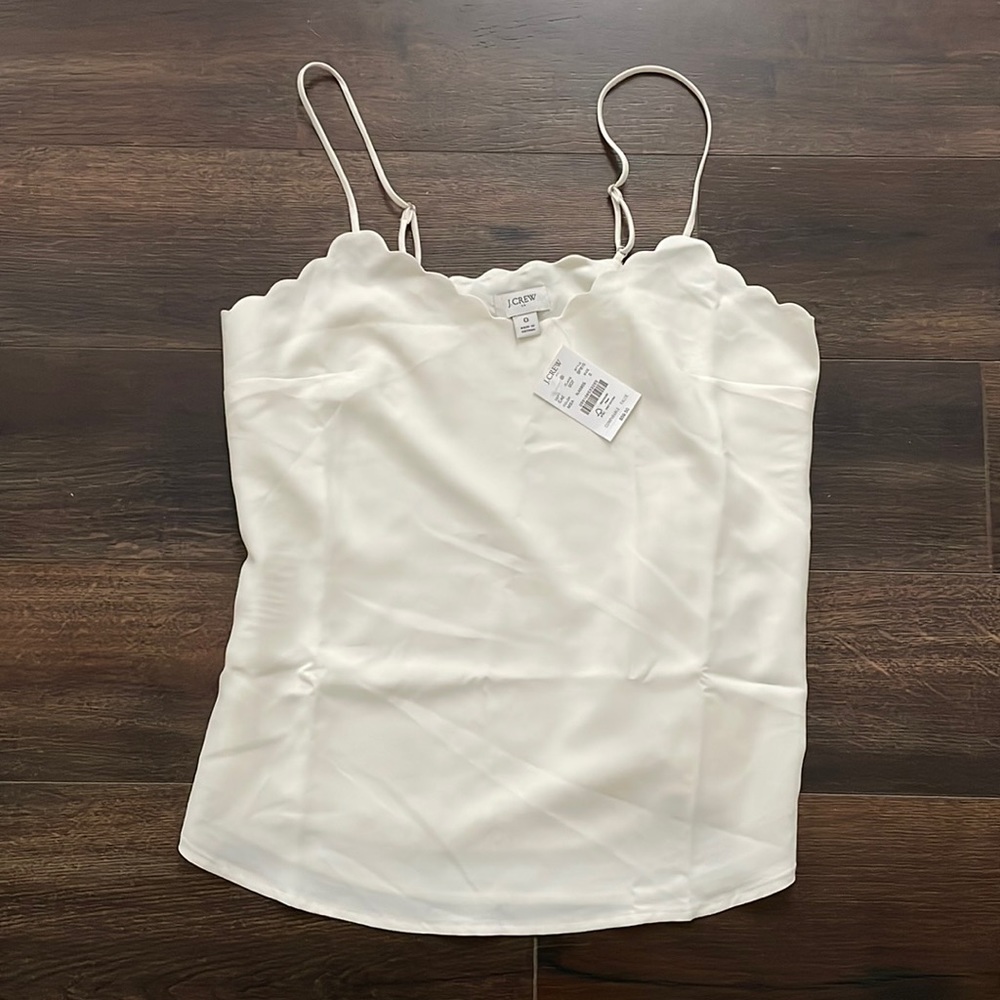 NWT J Crew scalloped tank top